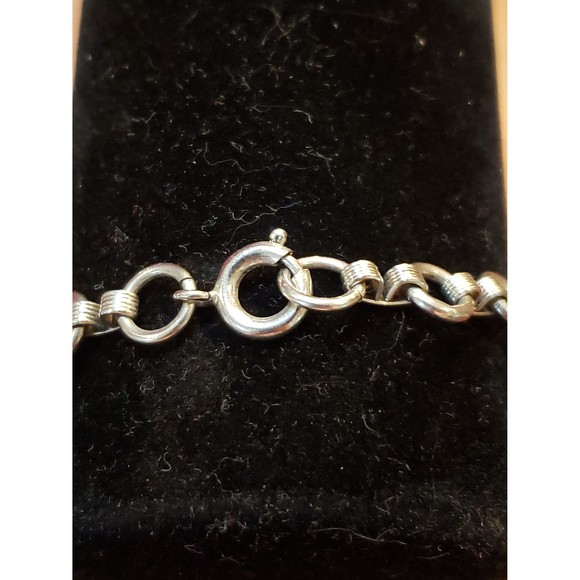 Vintage Unsigned Angel And Heart Silver Tone Charm Bracelet With Solid Clasp - Picture 6 of 6